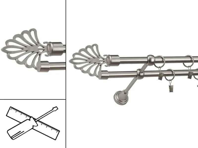 Garniža 16x16mm - 2rady - MODERN - satin