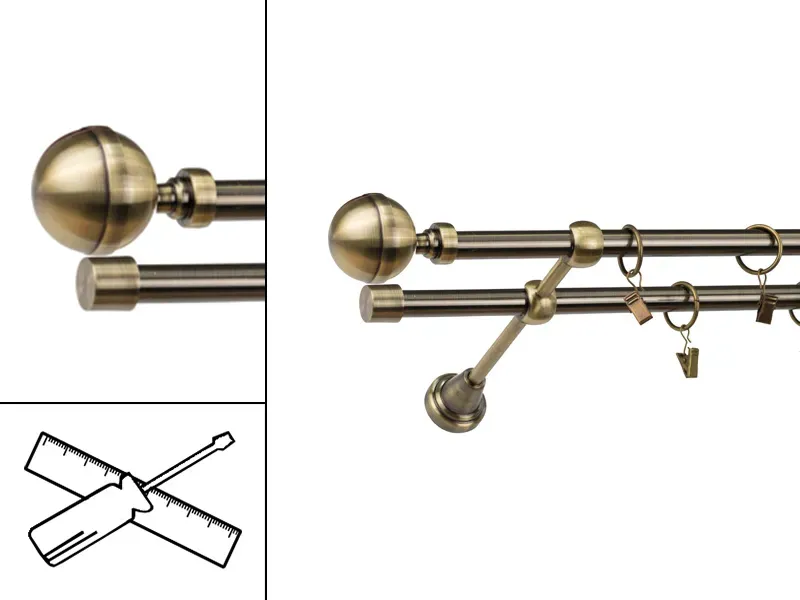 Garniža 16x16mm - 2rady - KALISTO - antik