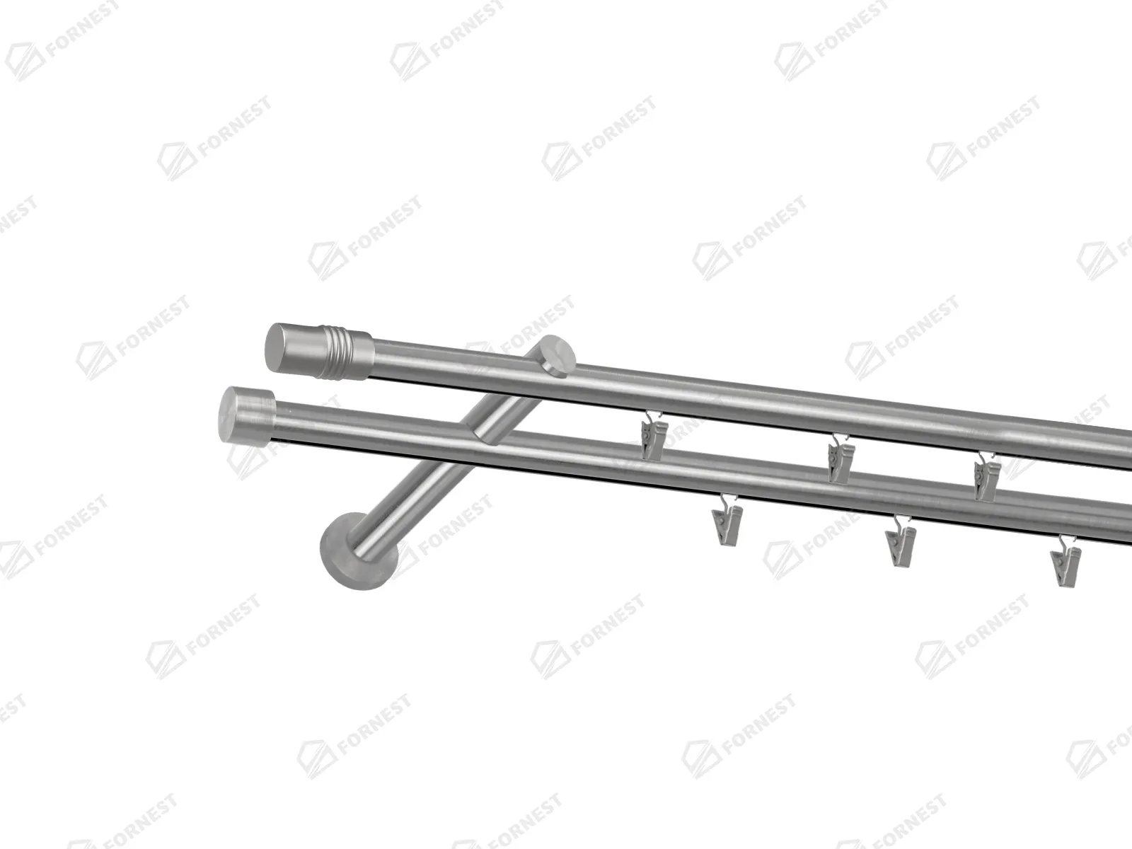 Garniža 19x19mm - drážková tyč - 2rady - CYLINDER - satin