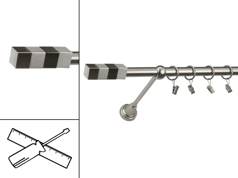 Garniža 19mm - 1rad - QUADRO - satin