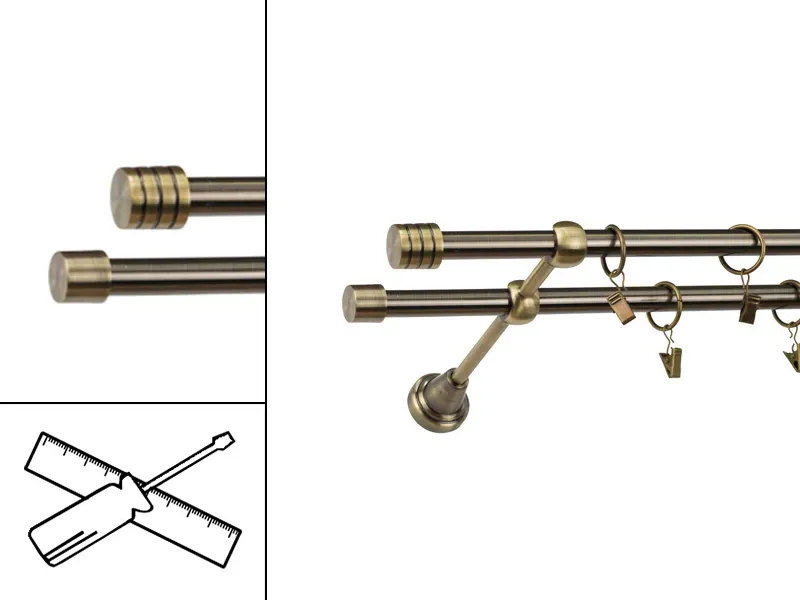 Garniža 16x16mm - 2rady - RADIATOR - antik