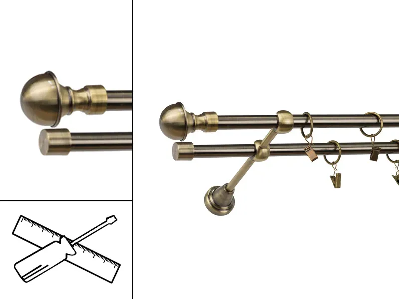 Garniža 16x16mm - 2rady - BOSTON - antik