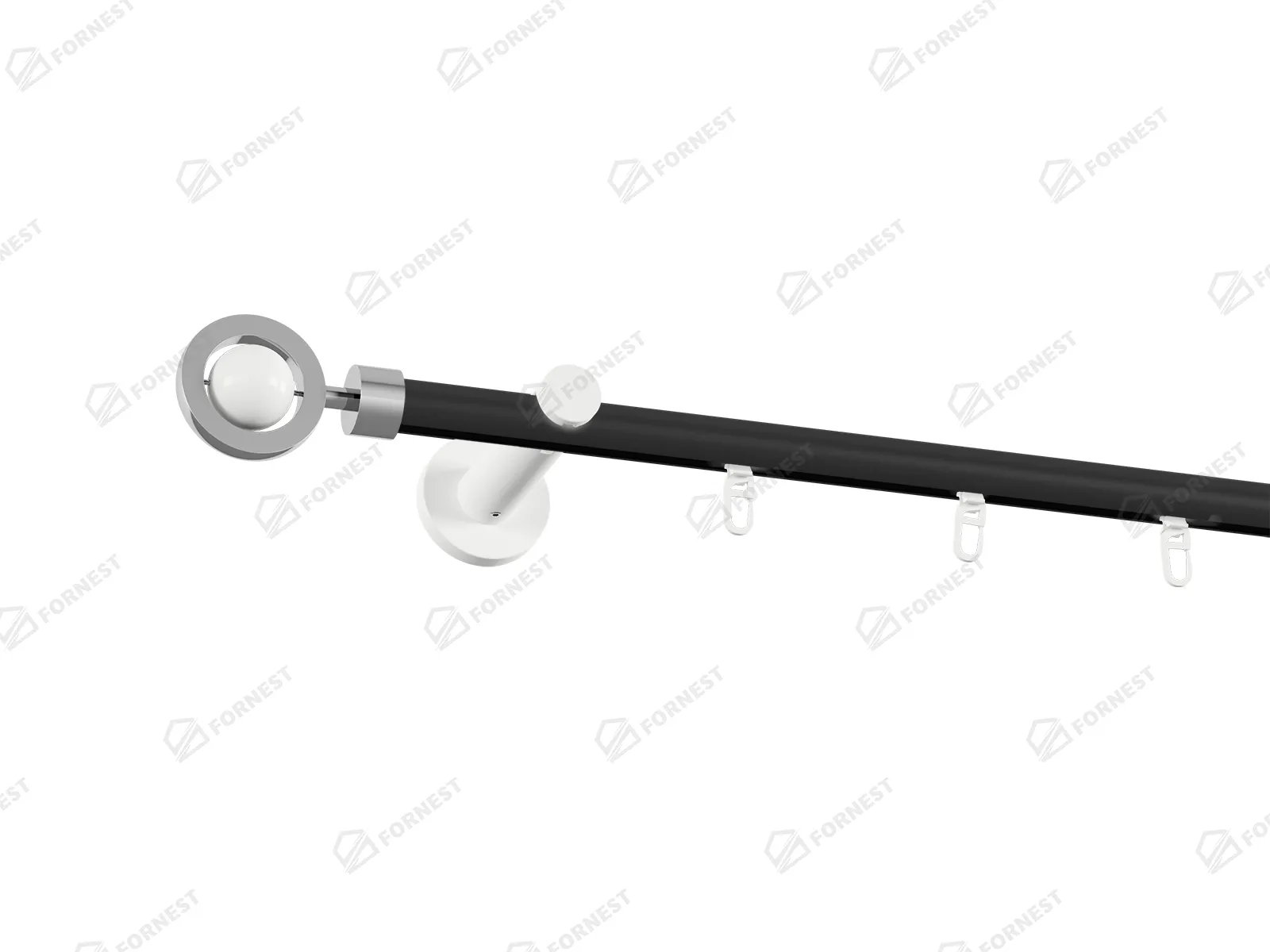 Garniža 19mm drážková tyč - 1rad - SFERA - čierno biela