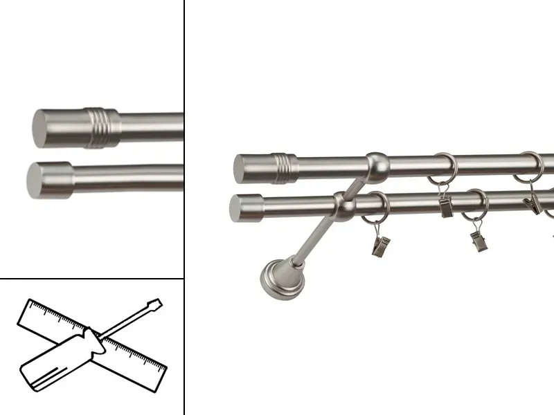 Garniža 19x19mm - 2rady - CYLINDER - satin