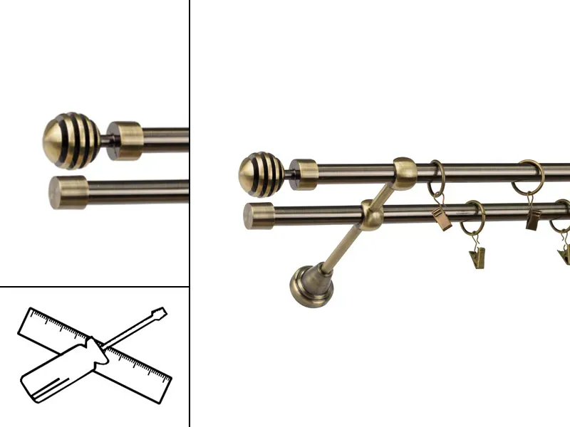 Garniža 16x16mm - 2rady - VERONA - antik