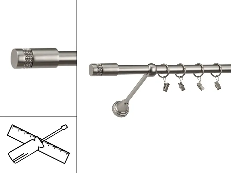 Garniža 19mm - 1rad - CYLINDER CRYSTAL - satin