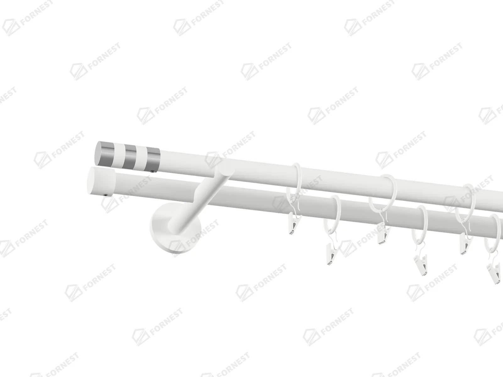 Garniža 19x19mm obyčajná tyč - 2rady - VALEC - biela