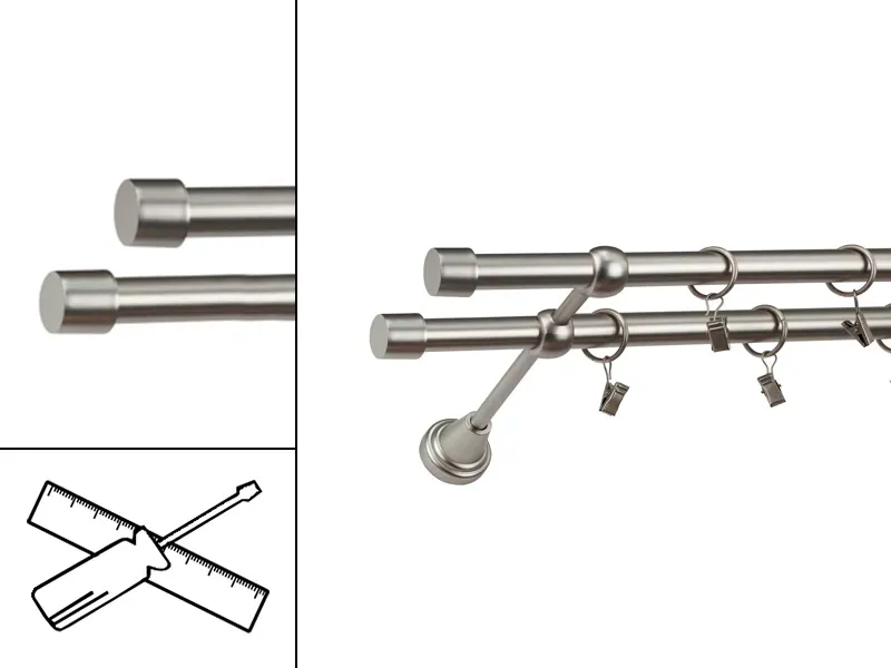 Garniža 19x19mm - 2rady - PULLO - satin