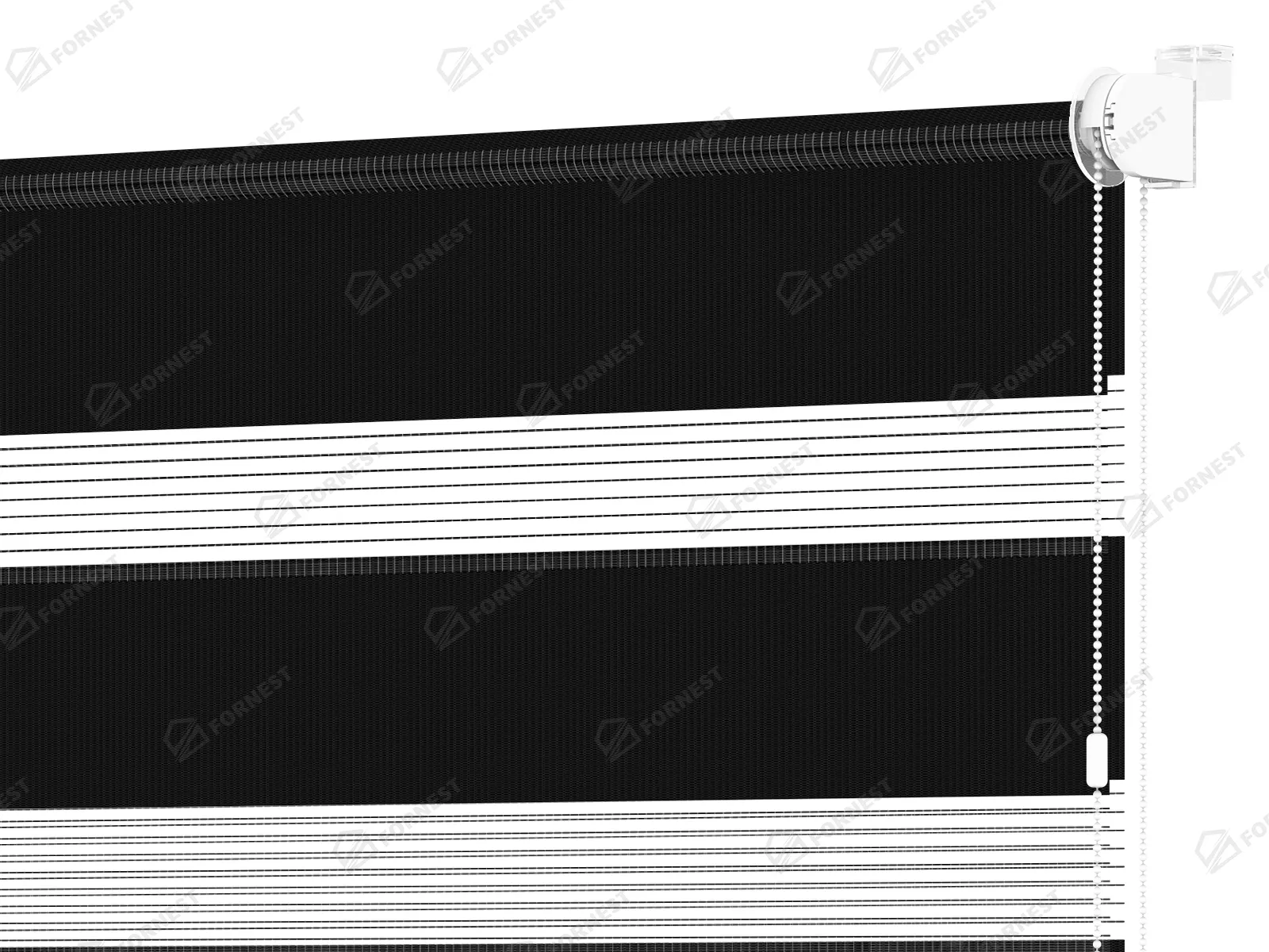 Roleta MINI - deň a noc - látka Zakynthos 10 - čierna