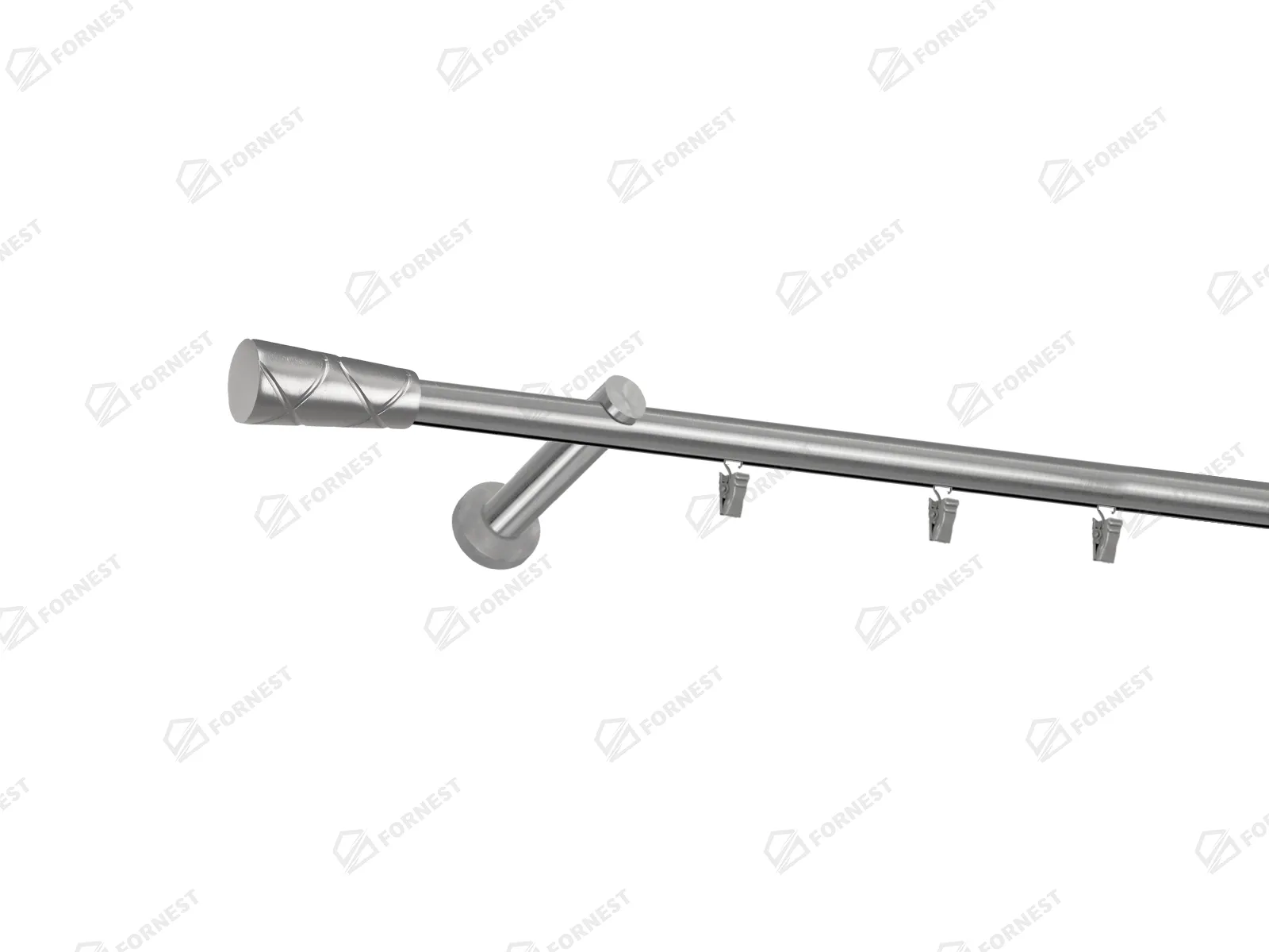 Garniža 19mm - drážková tyč - 1rad - TRAPEZIUM - satin