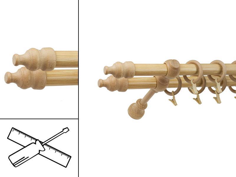 Garniža drevená 28x28mm dvojradová - BOROVICA