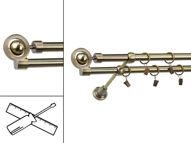 Garniža 19x19mm - 2rady - JUPITER - antik