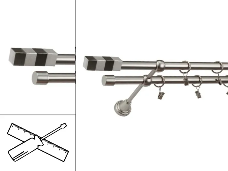 Garniža 19x19mm - 2rady - QUADRO - satin