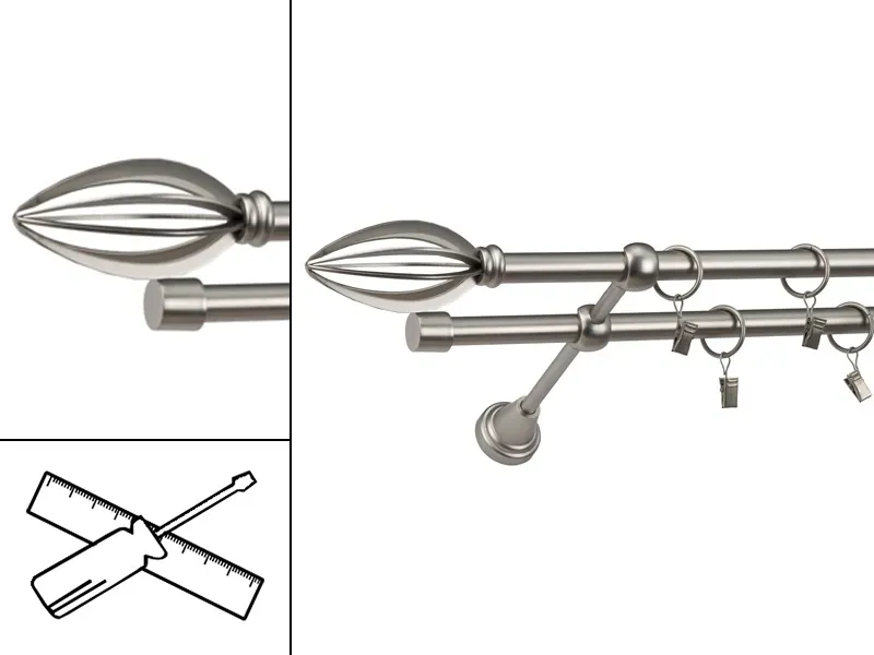 Garniža 16x16mm - 2rady - PANTEON - satin