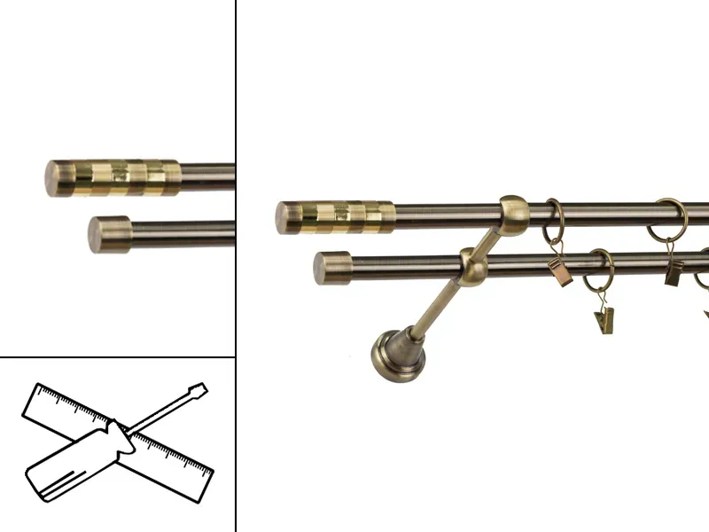 Garniža 16x16mm - 2rady - SIGMA - antik