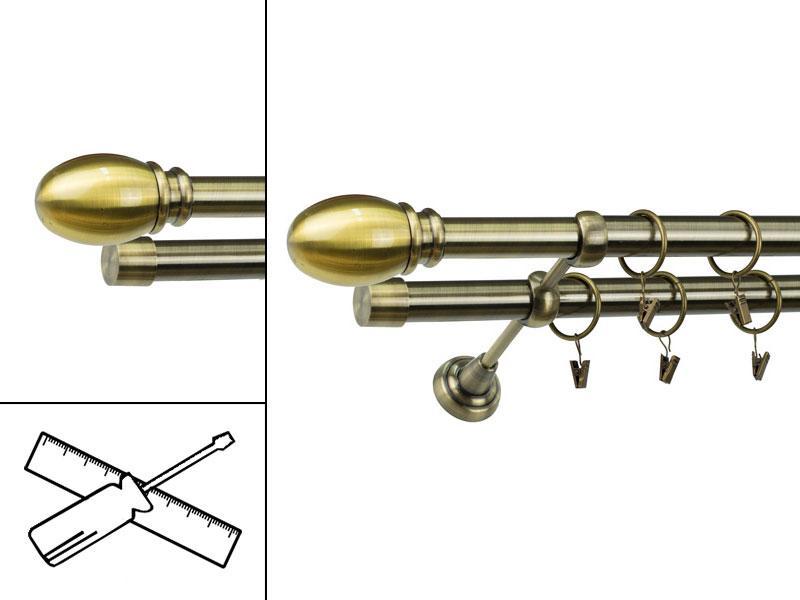 Garniža 25x25mm - 2rady - BELUNO - antik
