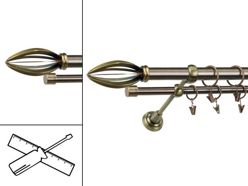 Garniža 25x16mm - 2rady - PANTEON - antik