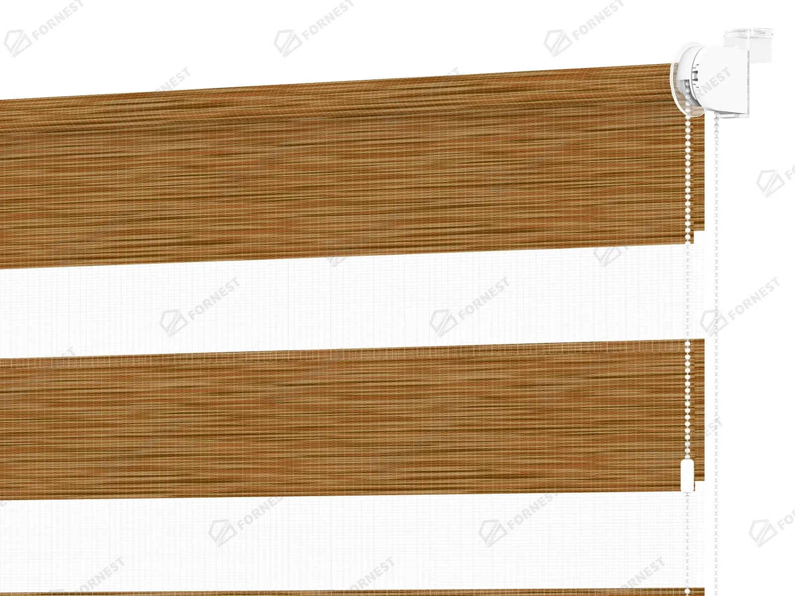 Roleta MINI - deň a noc - látka Maurícius 65 - hnedá (dub zlatý)