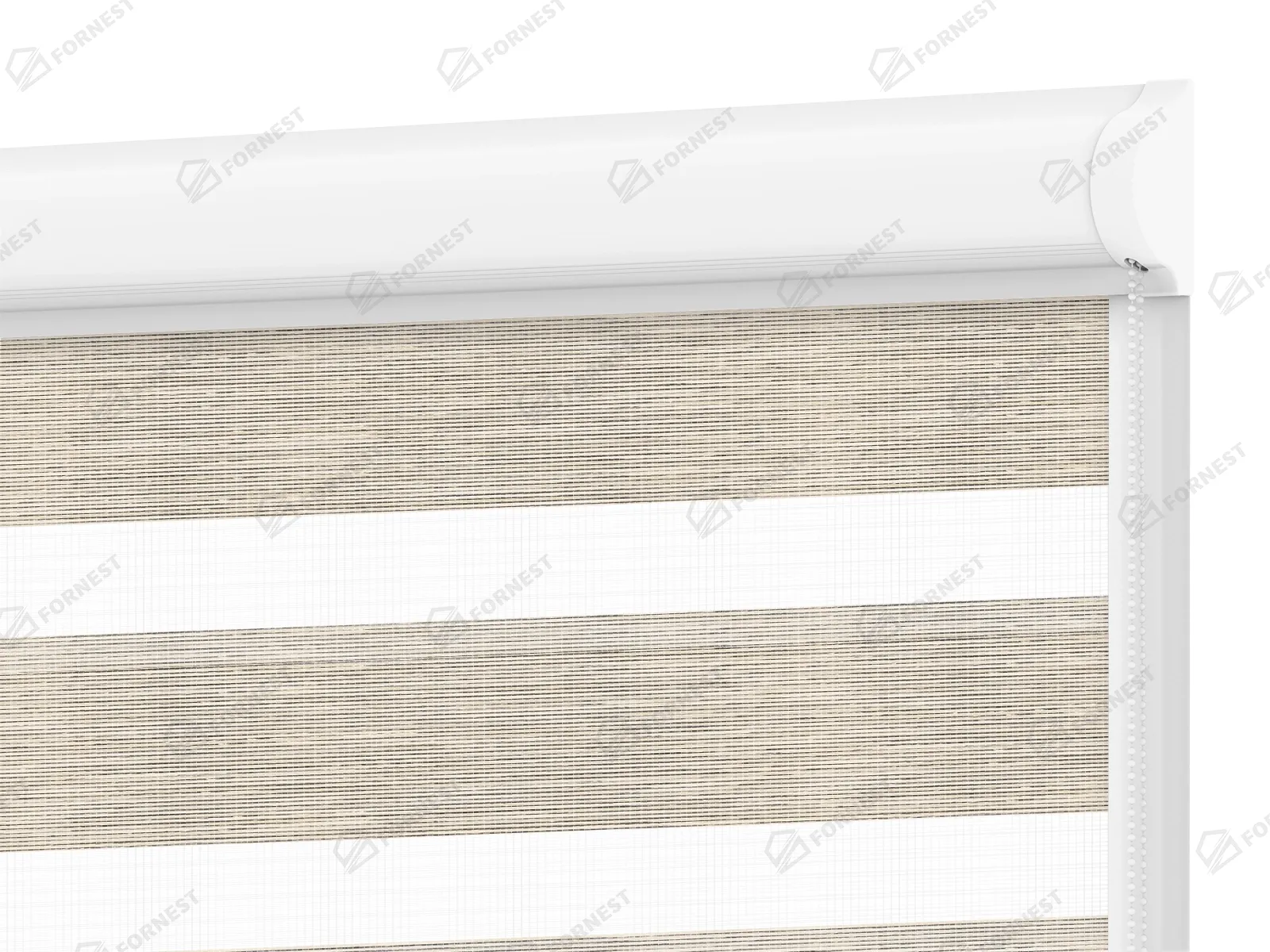 Roleta SWING LITE - deň a noc - látka Maurícius 69 - béžová (čierny dekor)