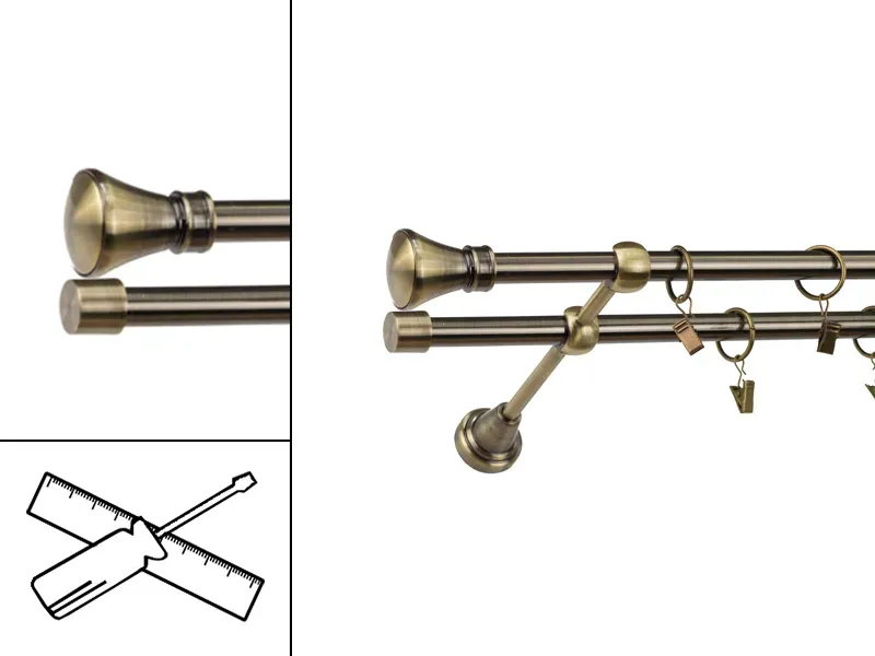 Garniža 16x16mm - 2rady - KOLOSEO - antik