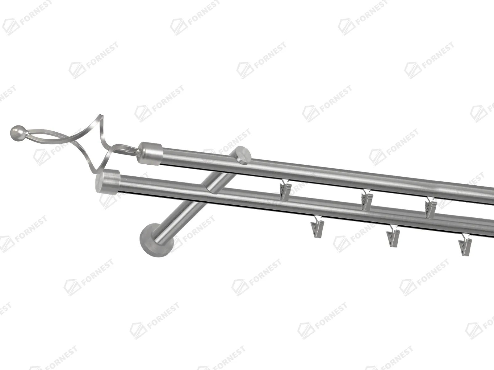 Garniža 19x19mm - drážková tyč - 2rady - FALIST - satin