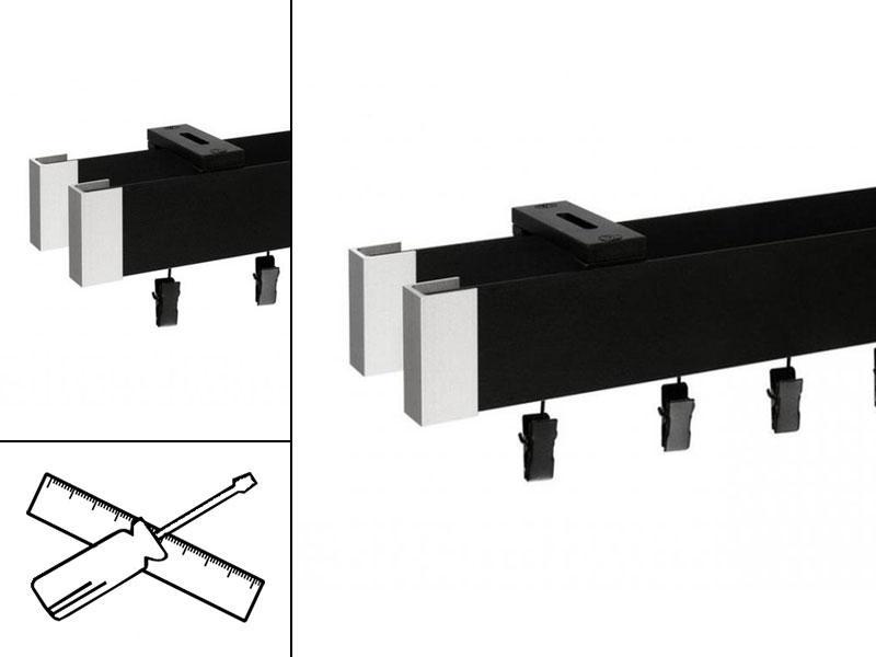 Garniža MODERN 2-drážková - do stropu - odtieň ČIERNA