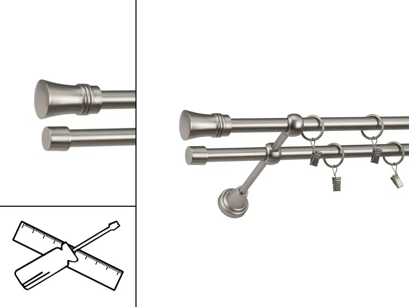 Garniža 16x16mm - 2rady - CAPRI - satin