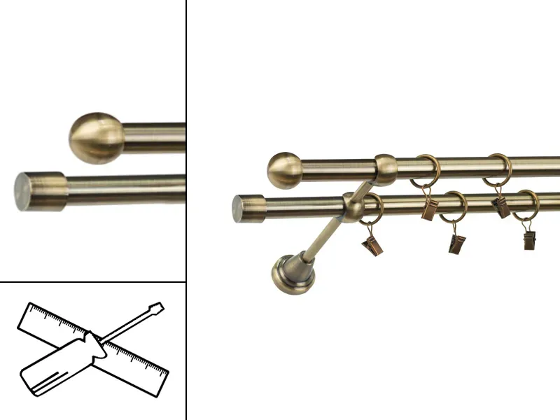 Garniža 19x19mm - 2rady - BOLOGNA - antik