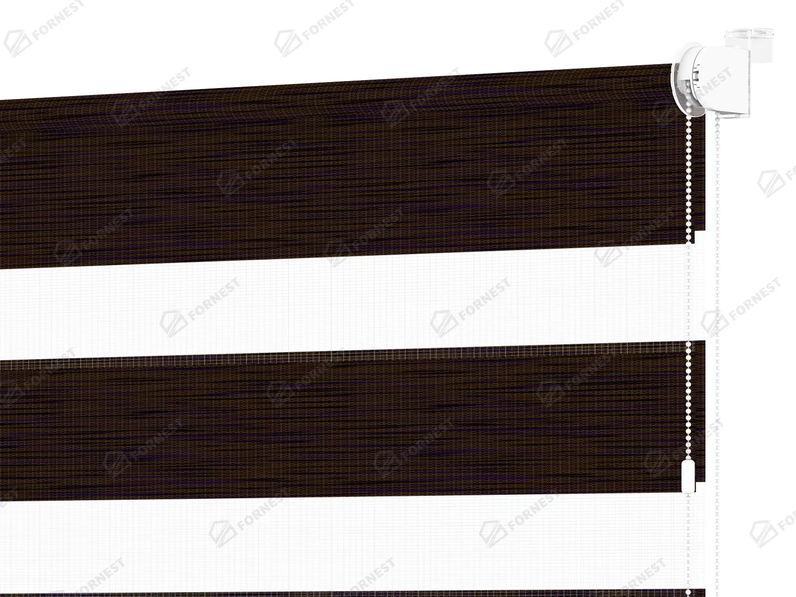 Roleta MINI - deň a noc - látka Maurícius 66 - tmavo hnedá (wenge)