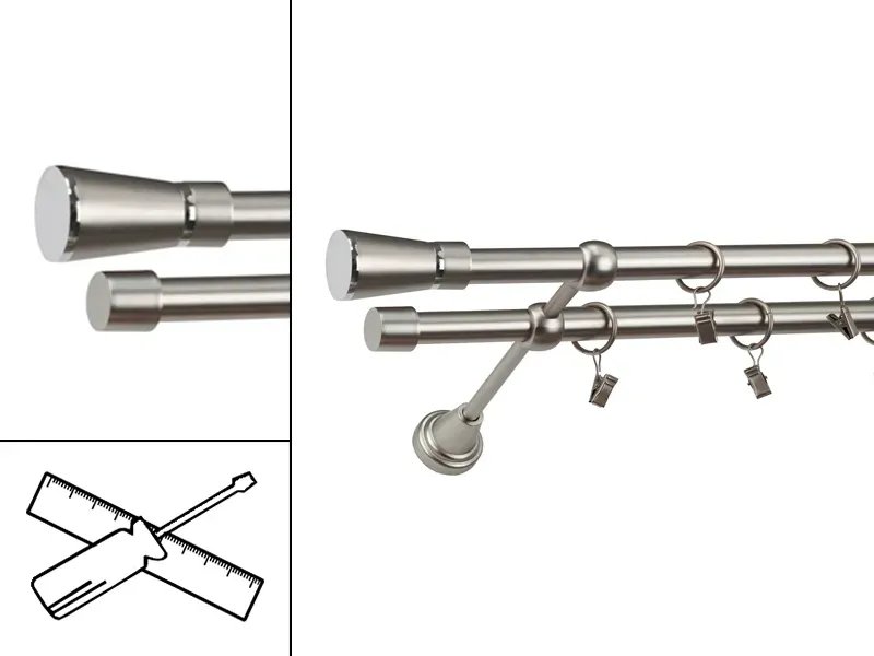 Garniža 19x19mm - 2rady - RIMINY - satin