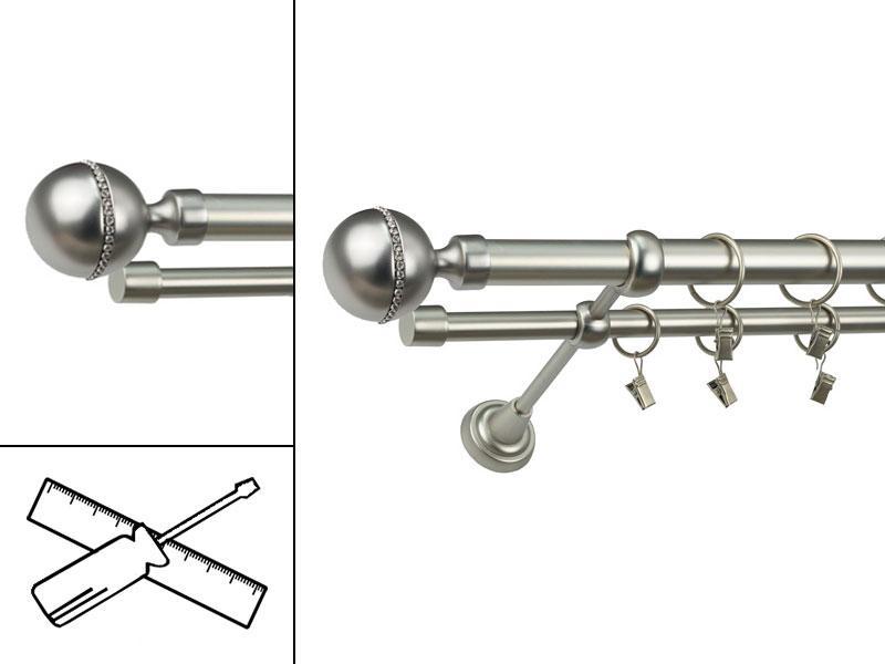 Garniža 25x16mm - 2rady - KALISTO CRYSTAL - satin