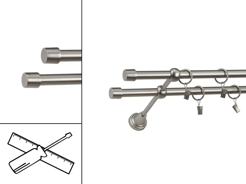 Garniža 16x16mm - 2rady - PULLO - satin