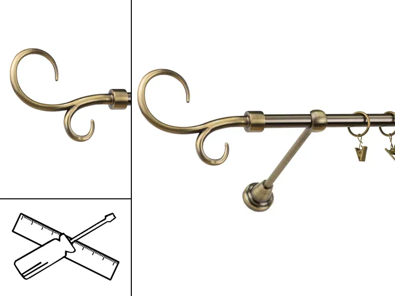 Garniža 16mm - 1rad - HÁK DVOJITÝ - antik