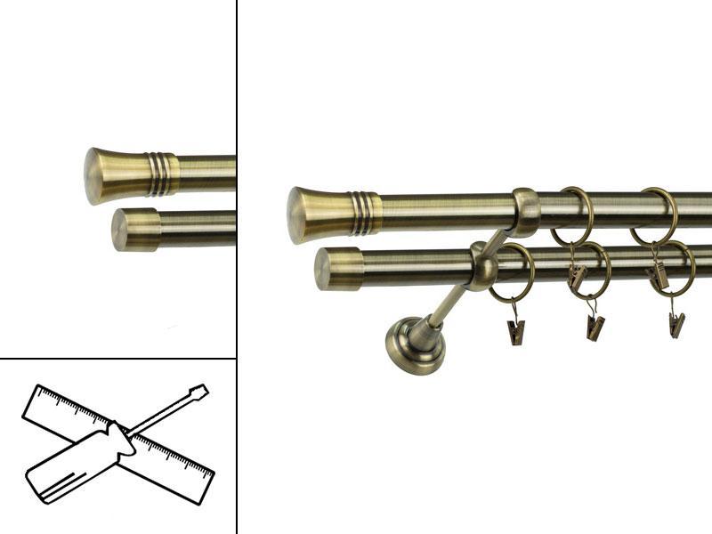 Garniža 25x25mm - 2rady - CAPRI - antik