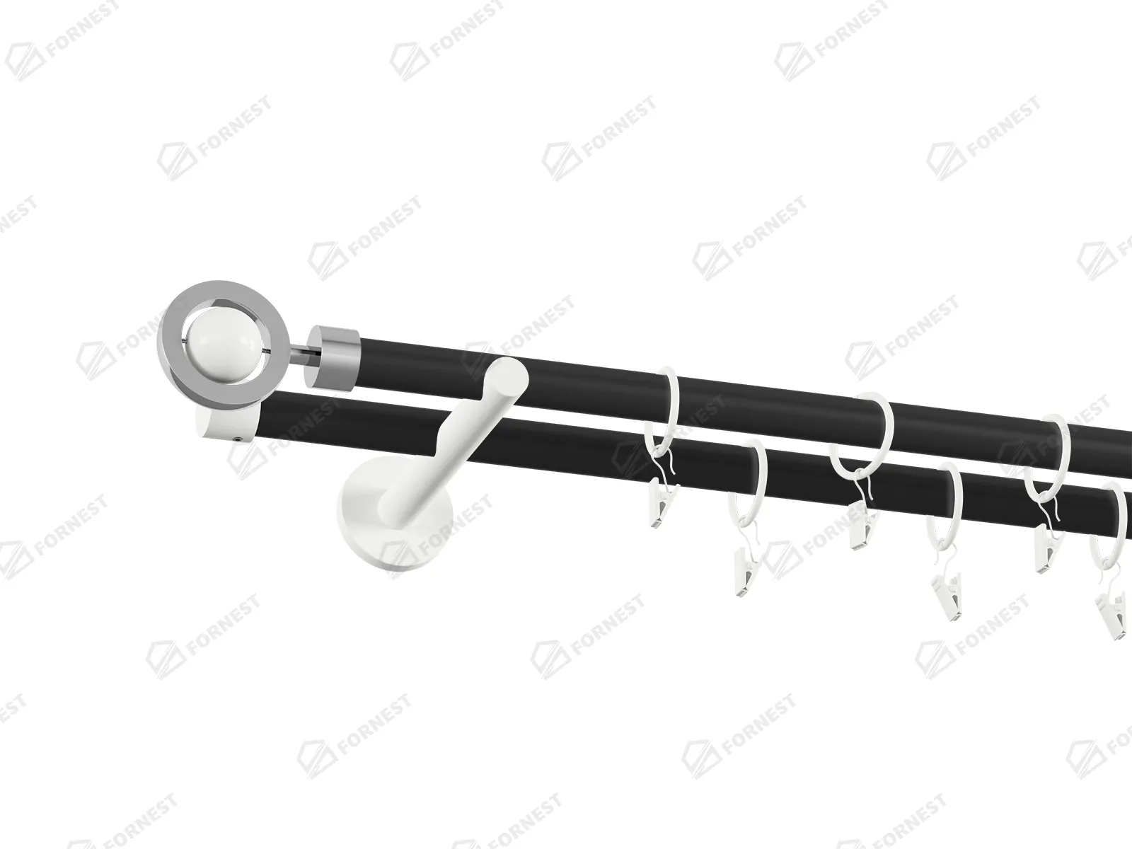 Garniža 19x19mm obyčajná tyč - 2rady - SFERA - čierno biela