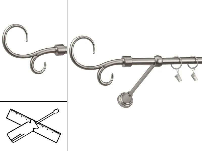 Garniža 16mm - 1rad - HÁK DVOJITÝ - satin
