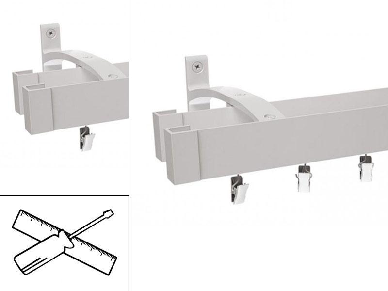 Garniža MODERN 2-drážková - na stenu - odtieň INOX