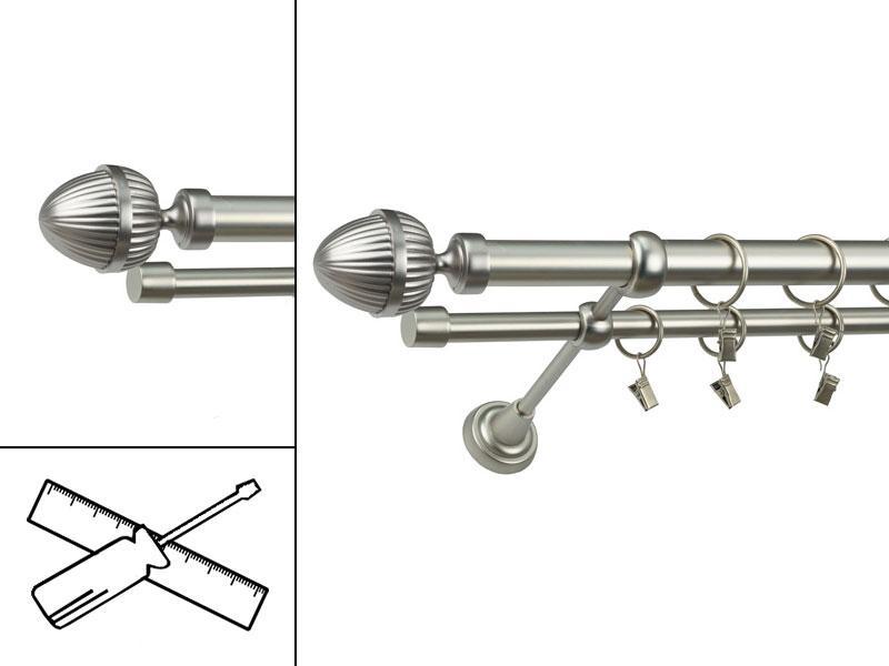 Garniža 25x16mm - 2rady - ODEON - satin