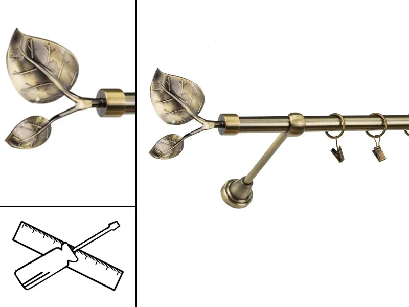 Garniža 19mm - 1rad - LIST VEĽKÝ - antik
