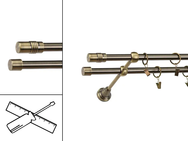 Garniža 16x16mm - 2rady - CYLINDER - antik