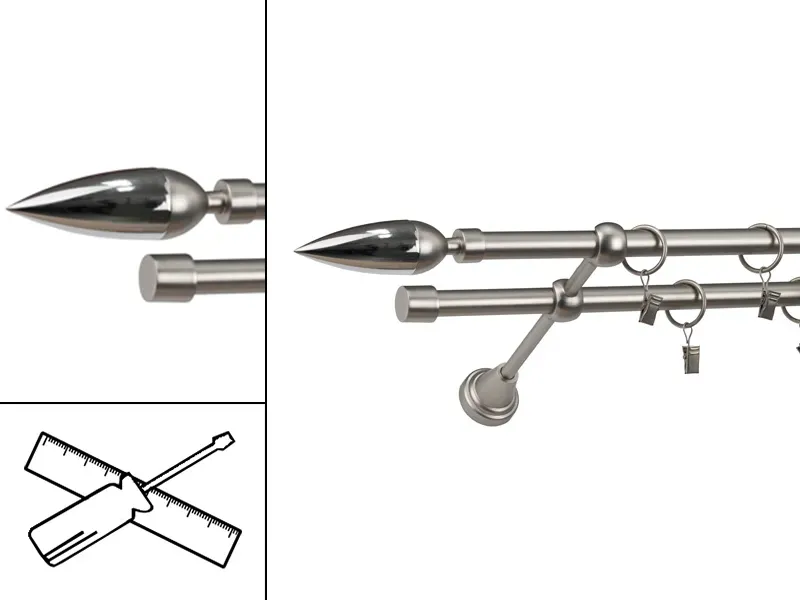 Garniža 16x16mm - 2rady - LINEA - satin