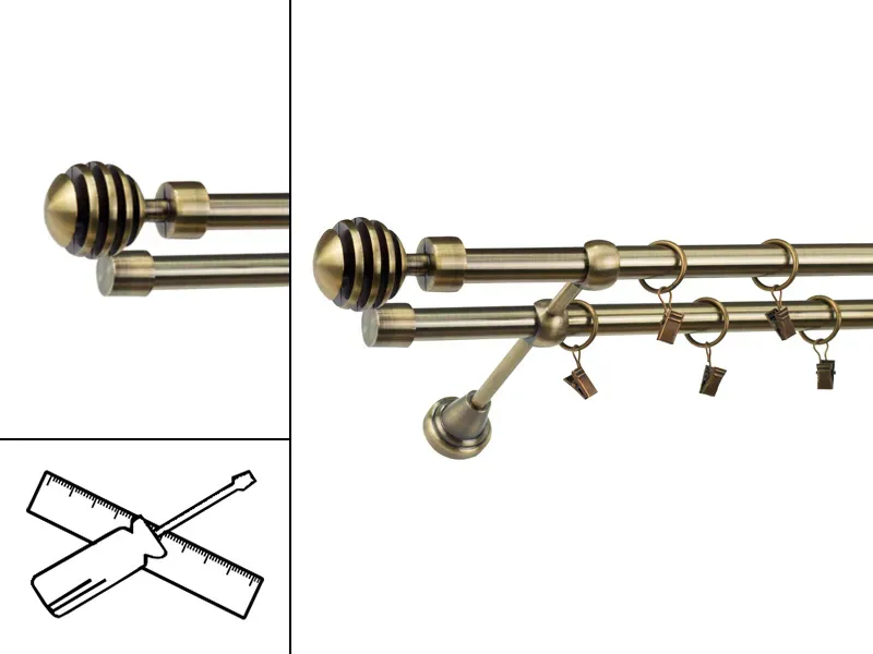 Garniža 19x19mm - 2rady - VERONA - antik