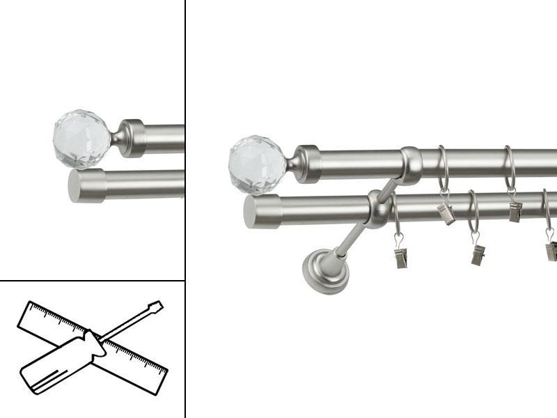 Garniža 25x25mm - 2rady - GUĽA CRYSTAL - satin