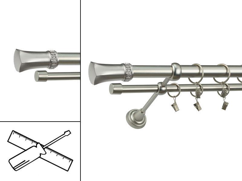 Garniža 25x16mm - 2rady - PLUTON CRYSTAL - satin