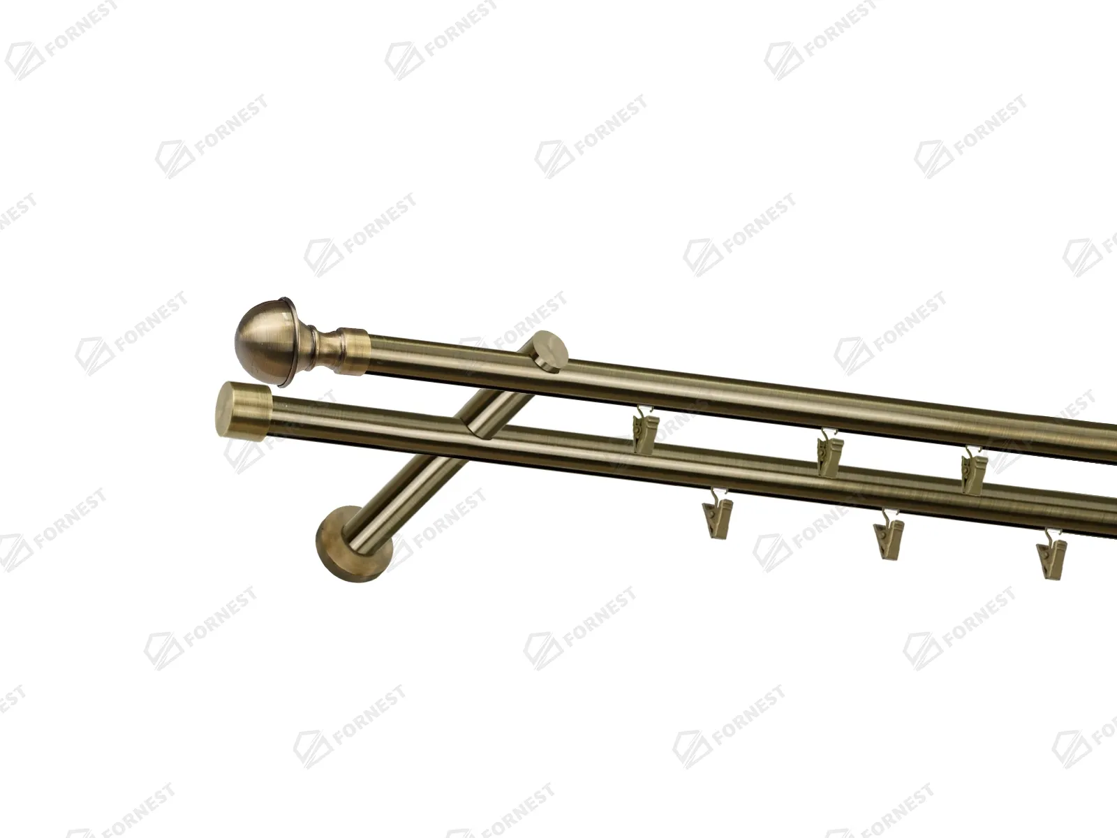 Garniža 19x19mm - drážková tyč - 2rady - BOSTON - antik