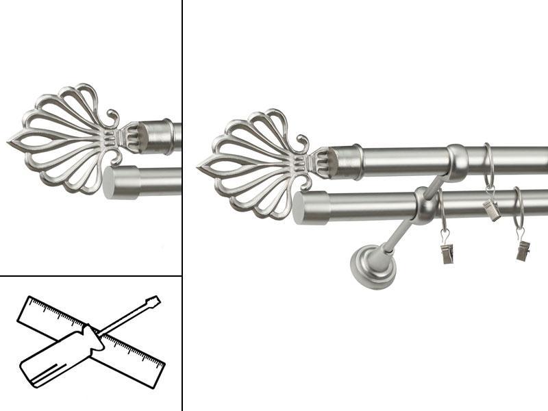 Garniža 25x25mm - 2rady - MODERN - satin