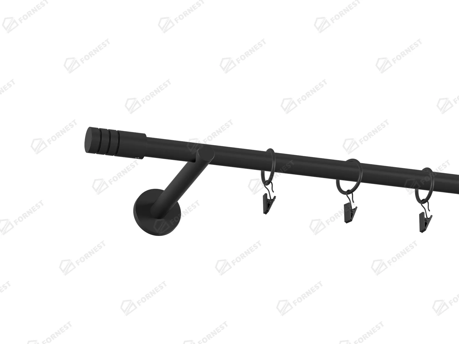 Garniža 19mm obyčajná tyč - 1rad - TECHNO - čierna