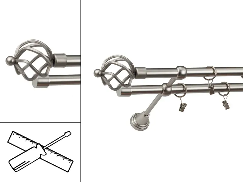 Garniža 19x19mm - 2rady - SPIRAL - satin