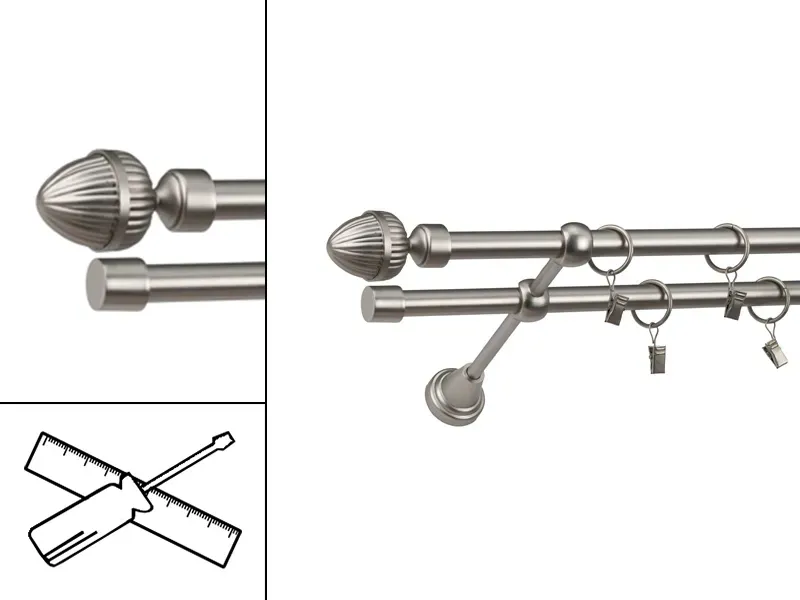 Garniža 16x16mm - 2rady - ODEON - satin