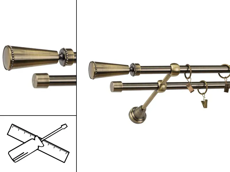 Garniža 16x16mm - 2rady - MILANO CRYSTAL - antik